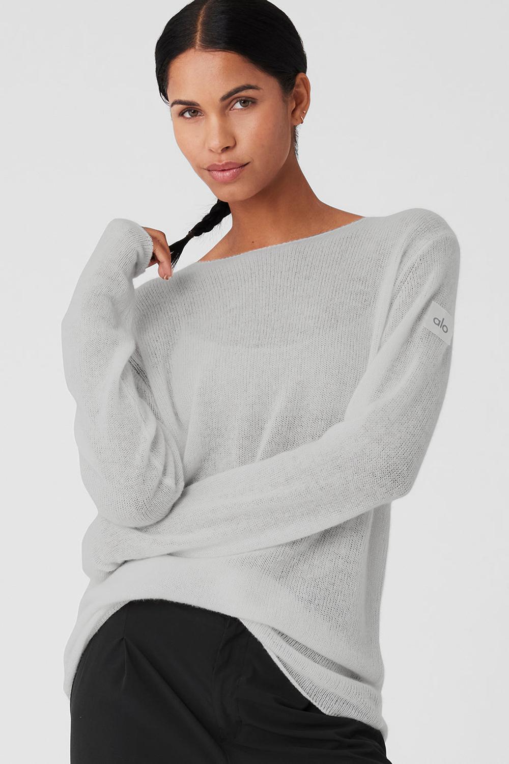 Alo Yoga Cashmere Reform Donna Maniche Lunghe Grigie | Italia  OSY-053427