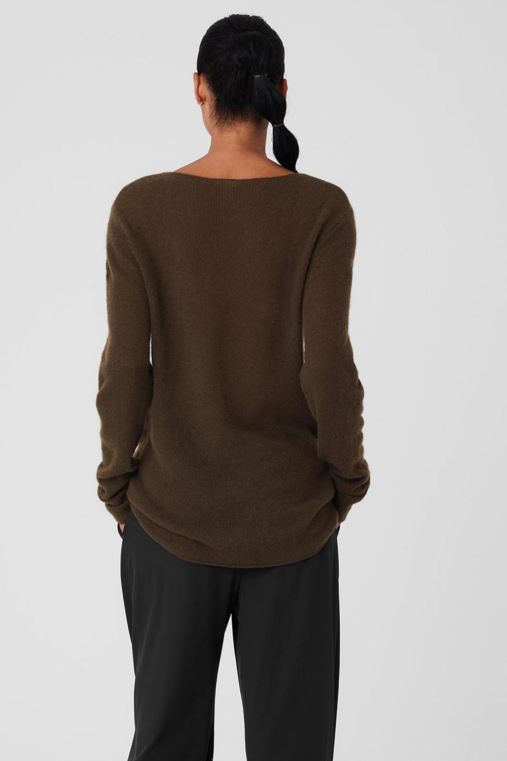 Alo Yoga Cashmere Reform Donna Maniche Lunghe Espresso | Italia  SEY-129735