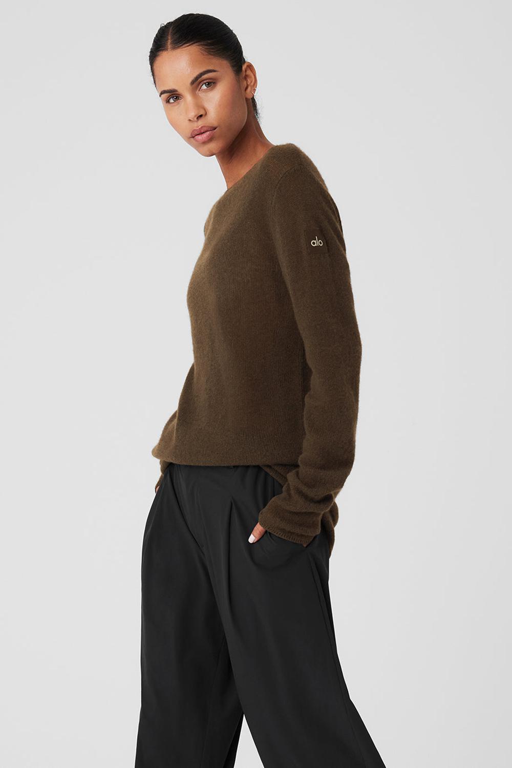 Alo Yoga Cashmere Reform Donna Maniche Lunghe Espresso | Italia  SEY-129735