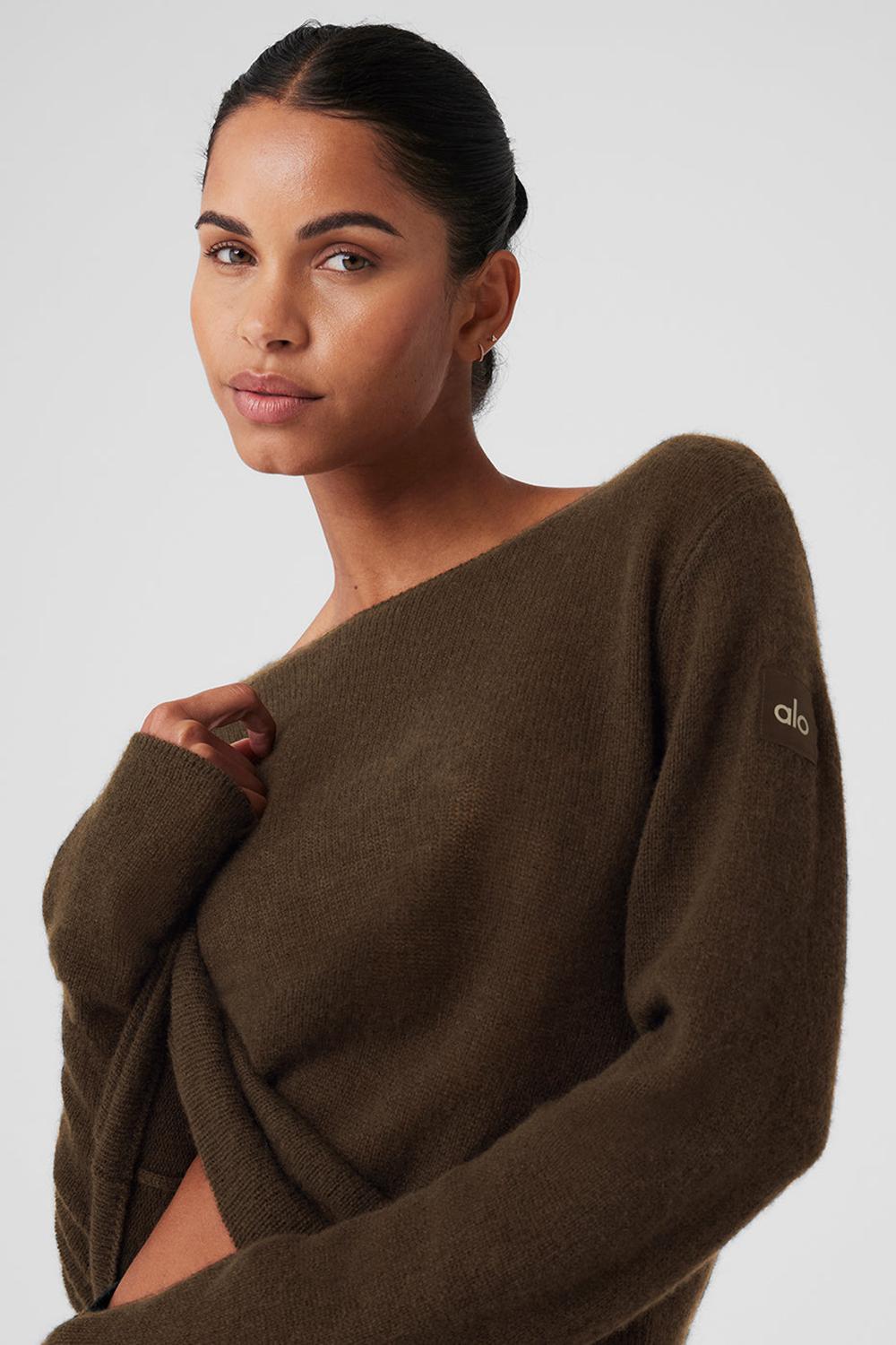 Alo Yoga Cashmere Reform Donna Maniche Lunghe Espresso | Italia  SEY-129735