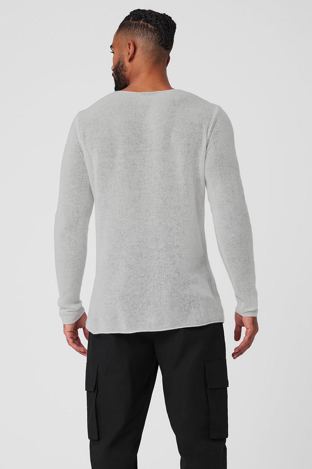 Alo Yoga Cashmere Reform Uomo Maniche Lunghe Grigie | Italia  HJI-349175