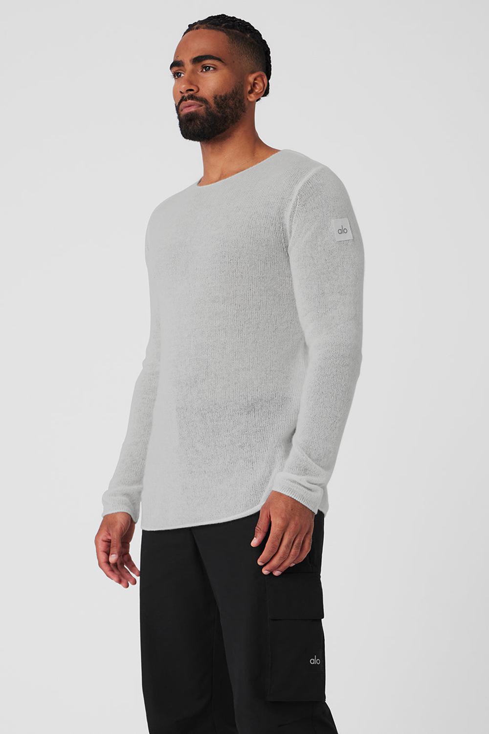 Alo Yoga Cashmere Reform Uomo Maniche Lunghe Grigie | Italia  HJI-349175