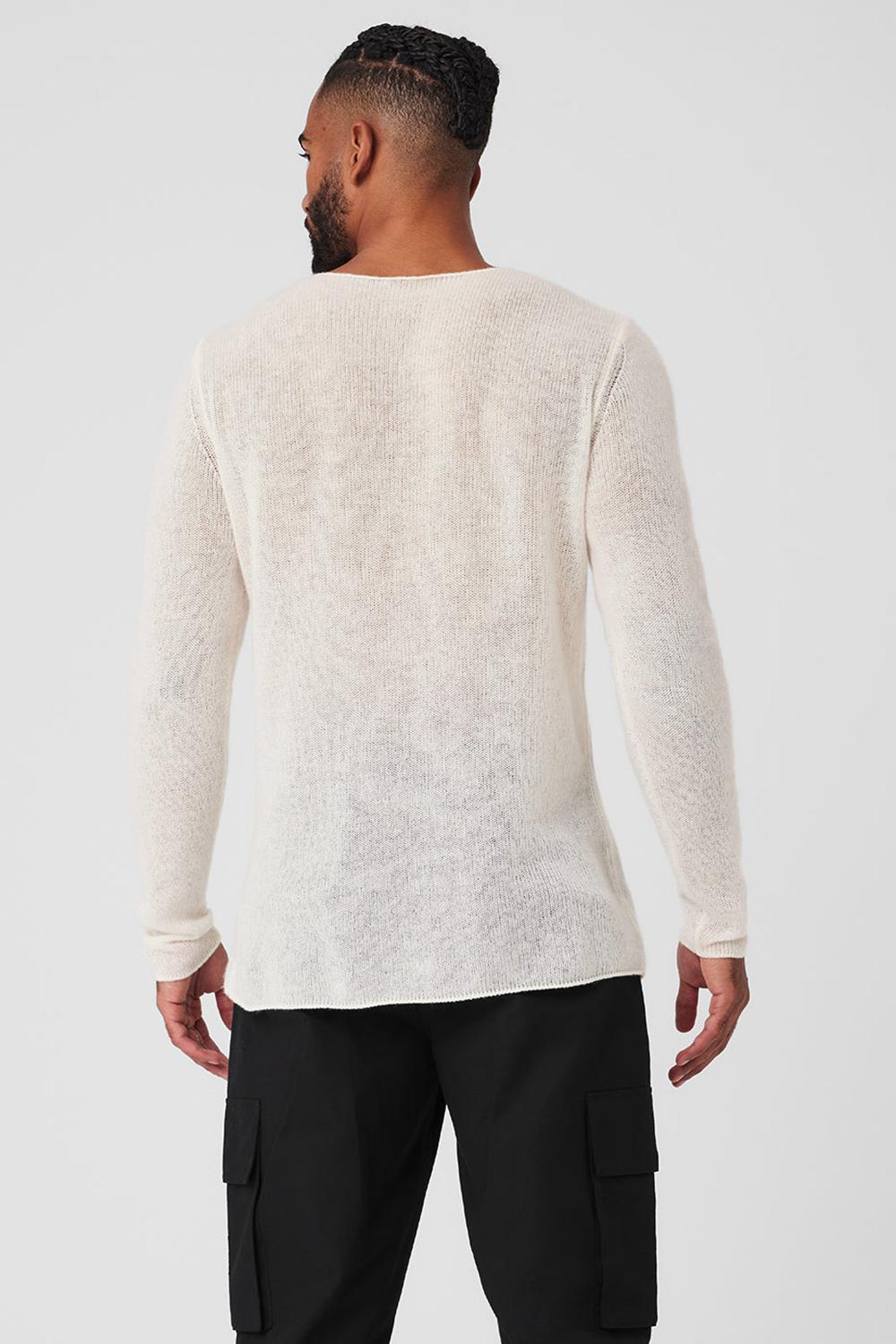 Alo Yoga Cashmere Reform Uomo Maniche Lunghe Ivory | Italia  RTH-064278