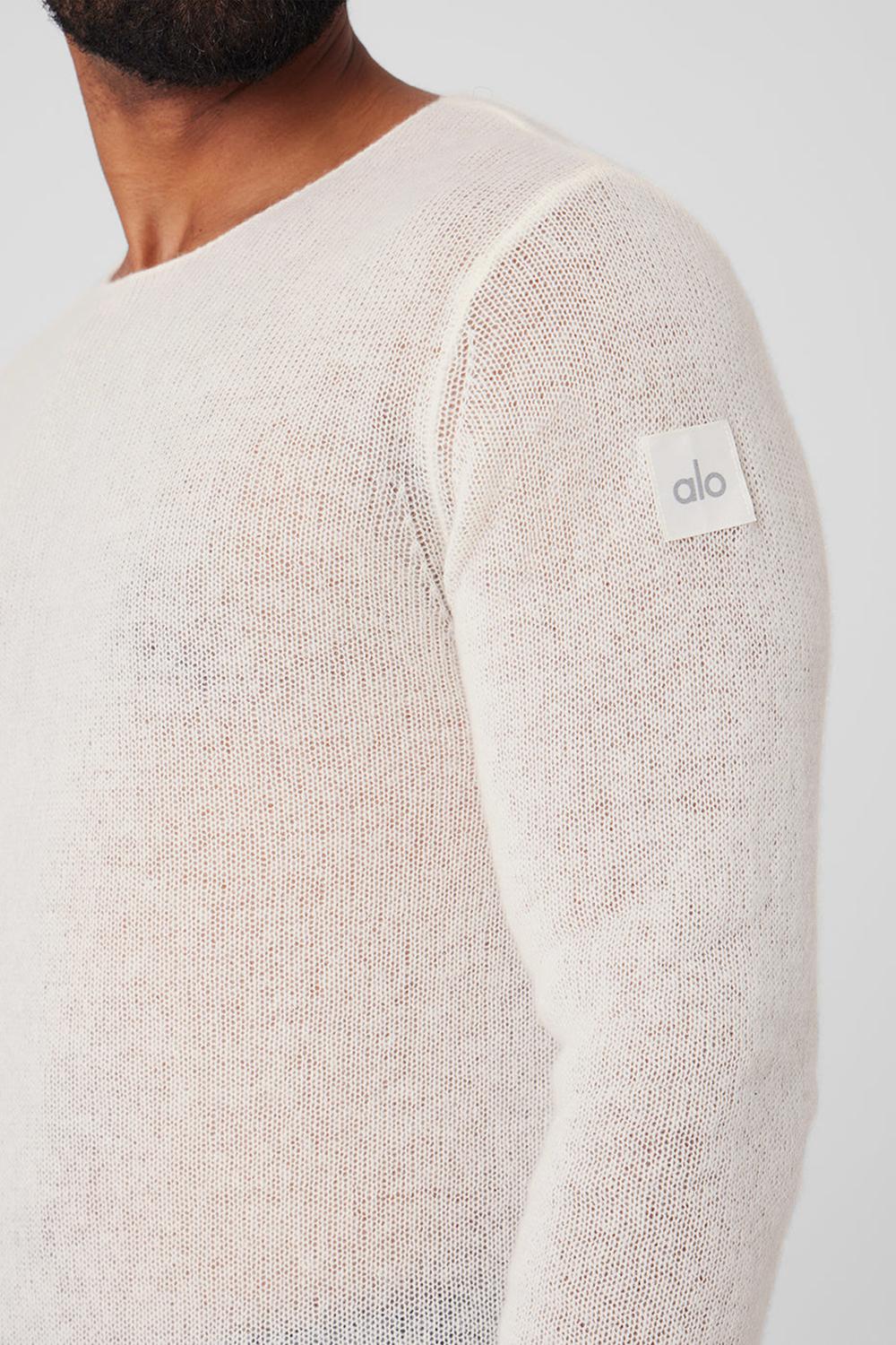 Alo Yoga Cashmere Reform Uomo Maniche Lunghe Ivory | Italia  RTH-064278