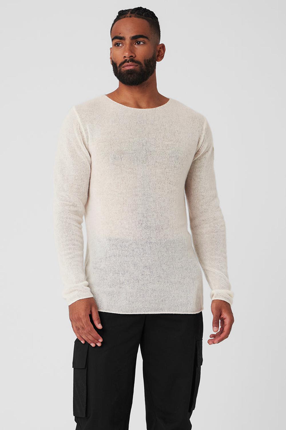 Alo Yoga Cashmere Reform Uomo Maniche Lunghe Ivory | Italia  RTH-064278