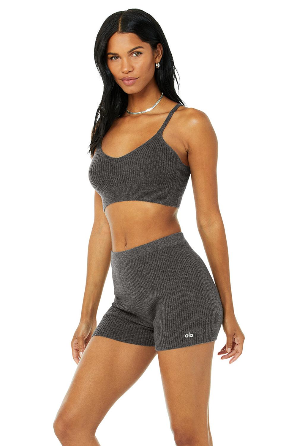 Alo Yoga Cashmere Ribbed Staycation Donna Reggiseno Grigie | Italia  EWU-079632