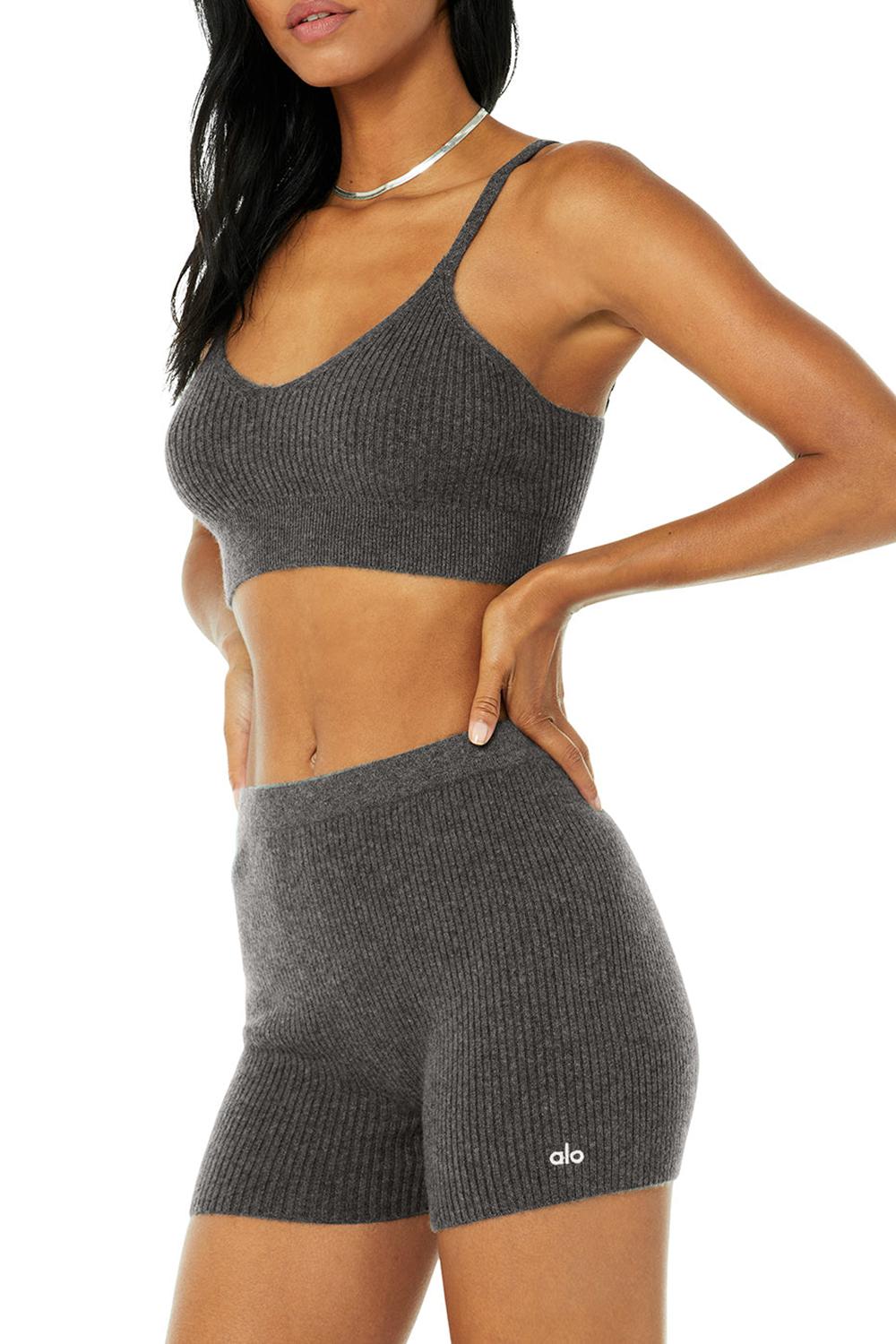 Alo Yoga Cashmere Ribbed Staycation Donna Reggiseno Grigie | Italia  EWU-079632
