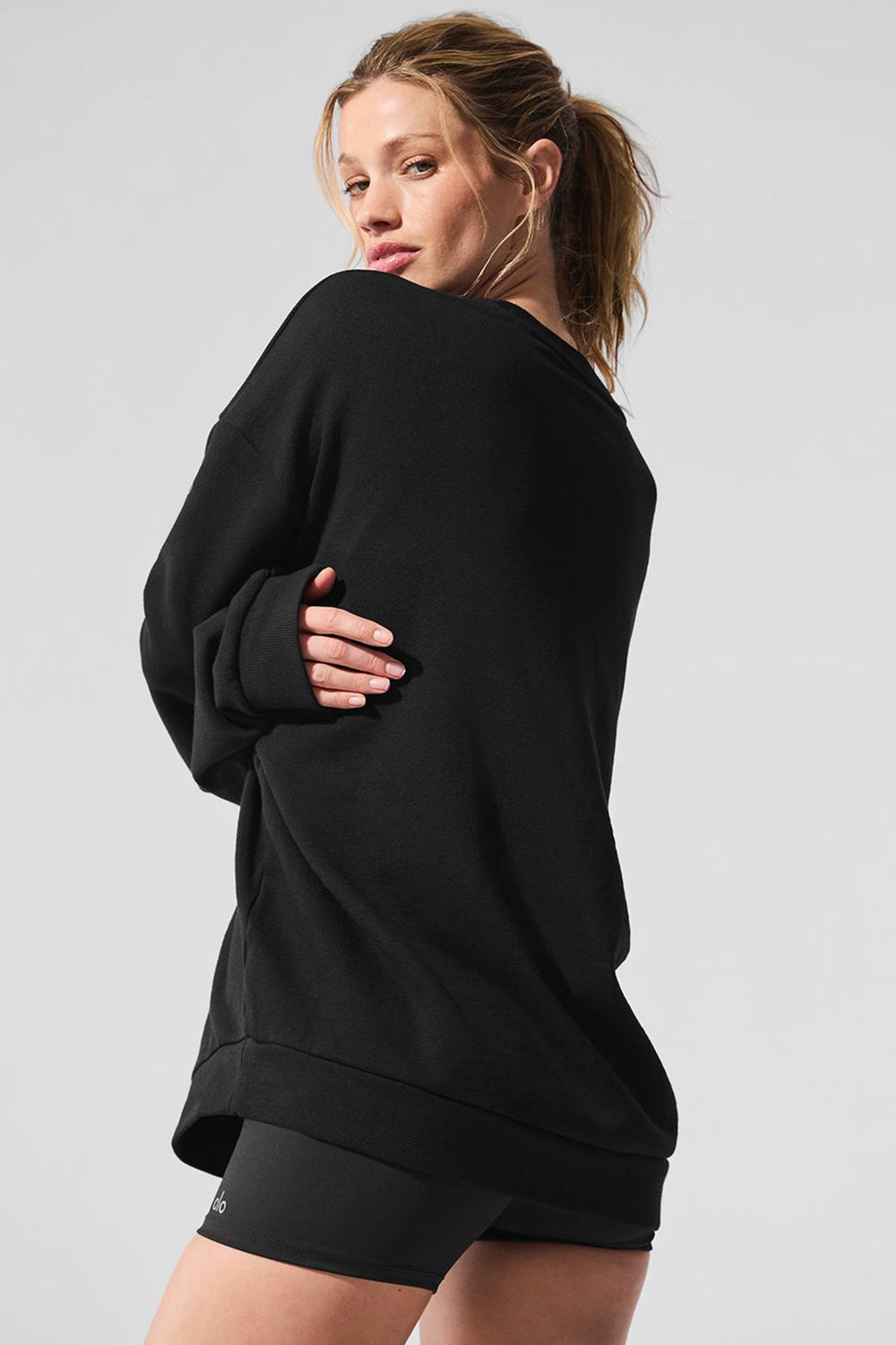 Alo Yoga Chill Crew Neck Donna Pullover Nere | Italia  QPD-750938