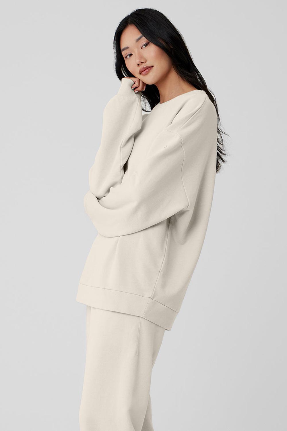 Alo Yoga Chill Crew Neck Donna Pullover Bone | Italia  VJG-476098
