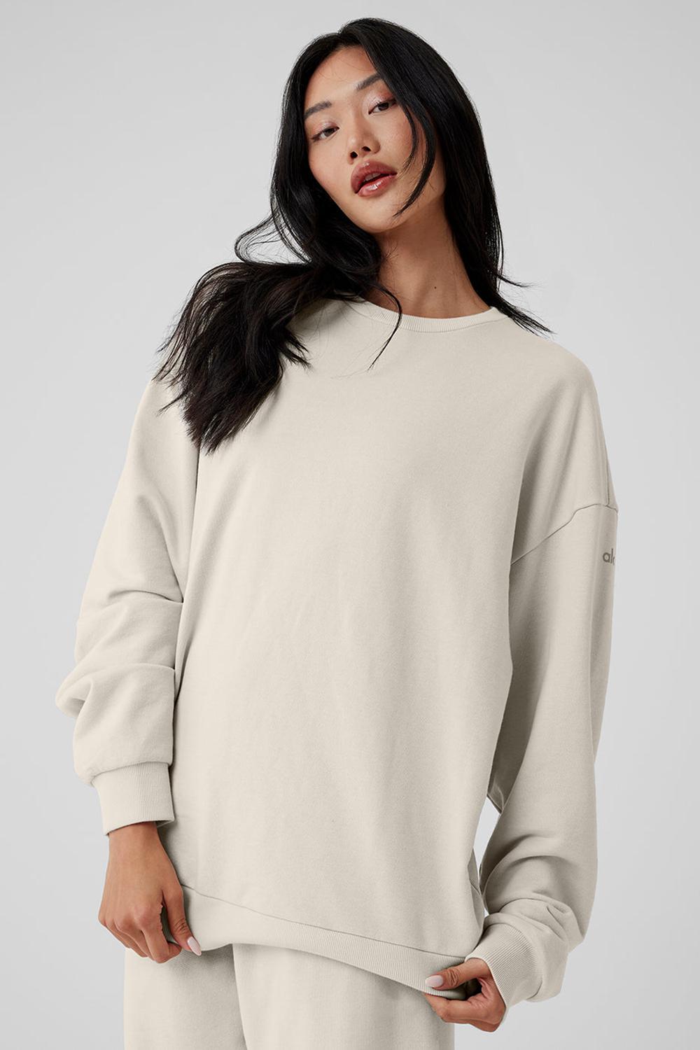Alo Yoga Chill Crew Neck Donna Pullover Bone | Italia  VJG-476098