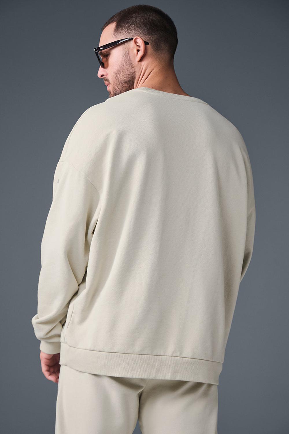 Alo Yoga Chill Crew Neck Uomo Pullover Bone | Italia  GDN-892436