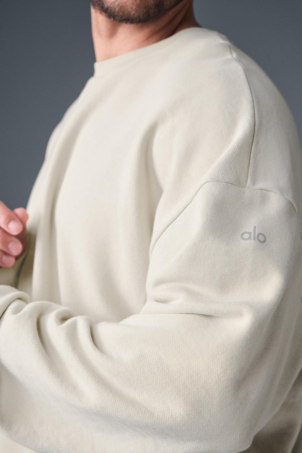 Alo Yoga Chill Crew Neck Uomo Pullover Bone | Italia  GDN-892436