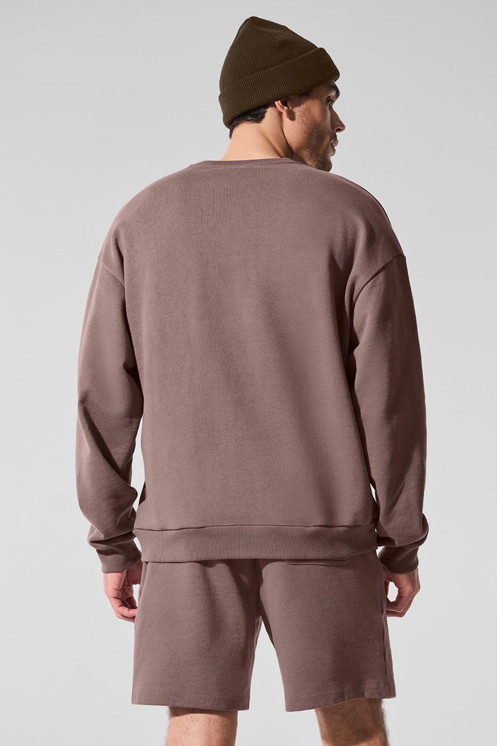 Alo Yoga Chill Crew Neck Uomo Pullover Mushroom | Italia  YHE-618342