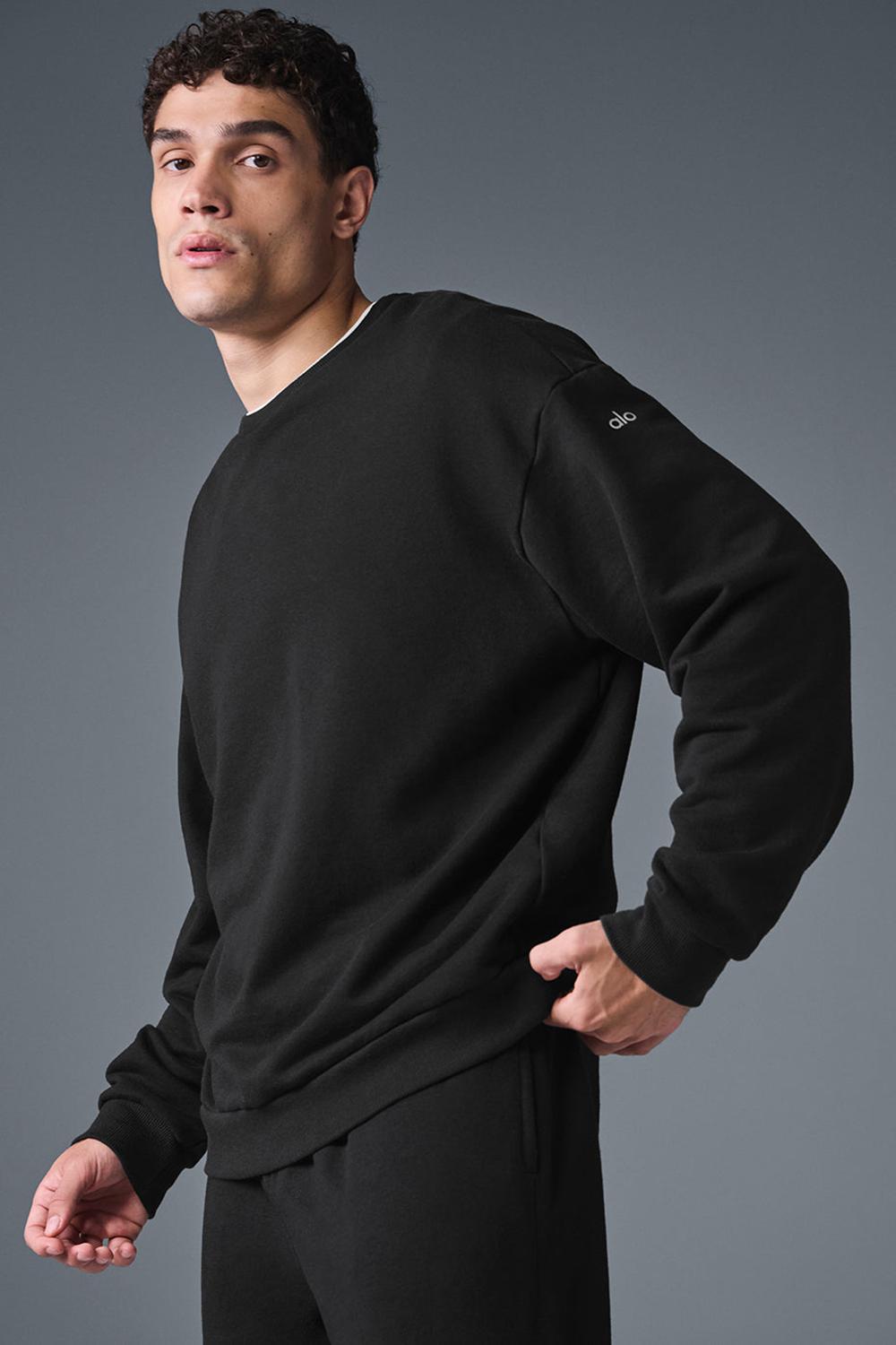 Alo Yoga Chill Crew Neck Uomo Pullover Nere | Italia  YWS-783294