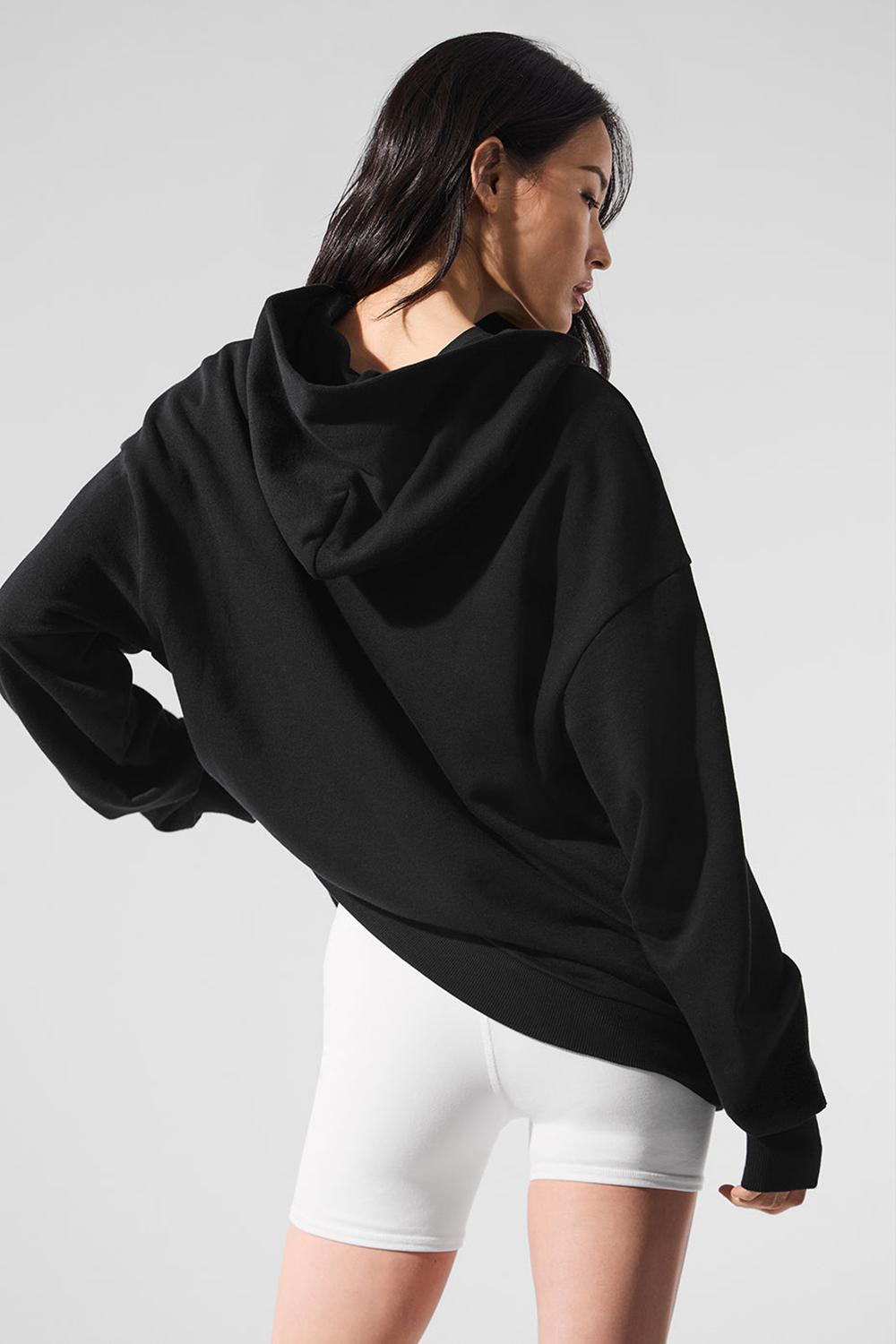 Alo Yoga Chill Donna Felpa con Cappuccio Nere | Italia  RYC-491652