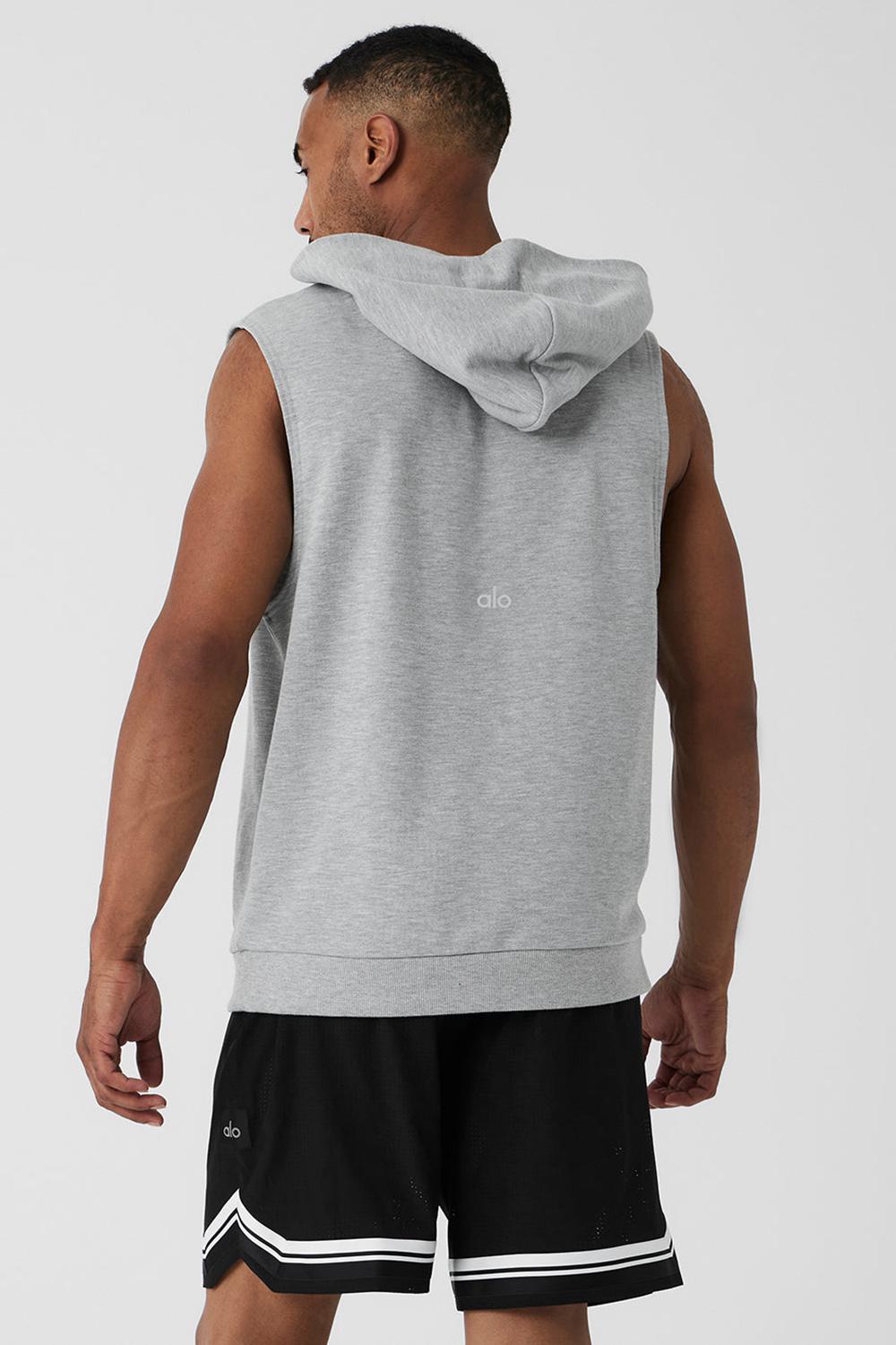 Alo Yoga Chill Sleeveless Uomo Felpa con Cappuccio Grigie | Italia  ZPJ-460153
