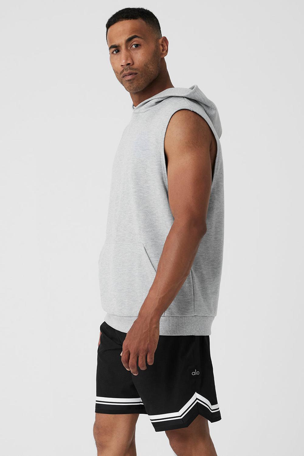 Alo Yoga Chill Sleeveless Uomo Felpa con Cappuccio Grigie | Italia  ZPJ-460153