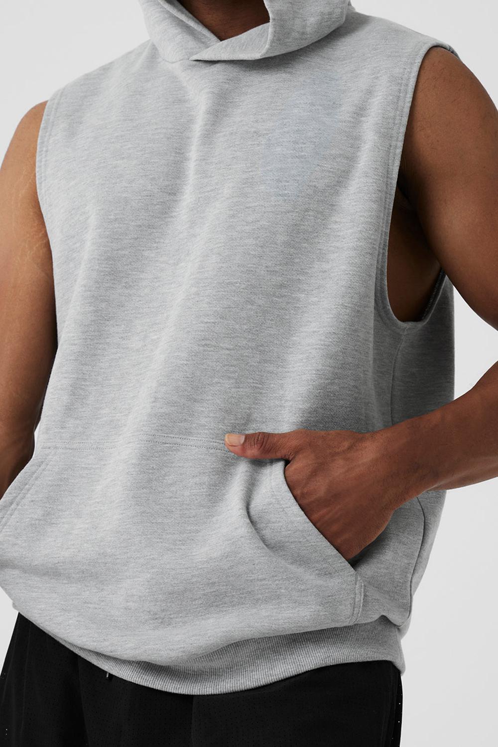 Alo Yoga Chill Sleeveless Uomo Felpa con Cappuccio Grigie | Italia  ZPJ-460153