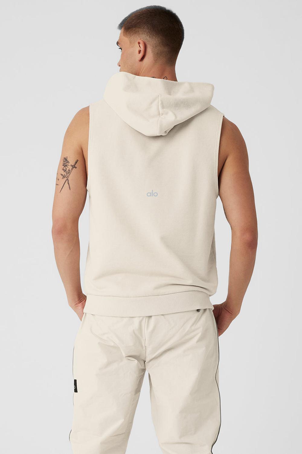 Alo Yoga Chill Sleeveless Uomo Felpa con Cappuccio Bone | Italia  LPQ-687295