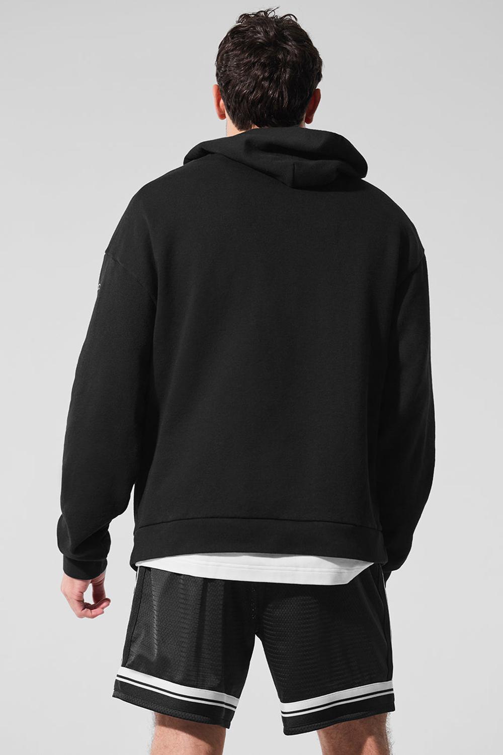 Alo Yoga Chill Uomo Felpa con Cappuccio Nere | Italia  GVJ-763809