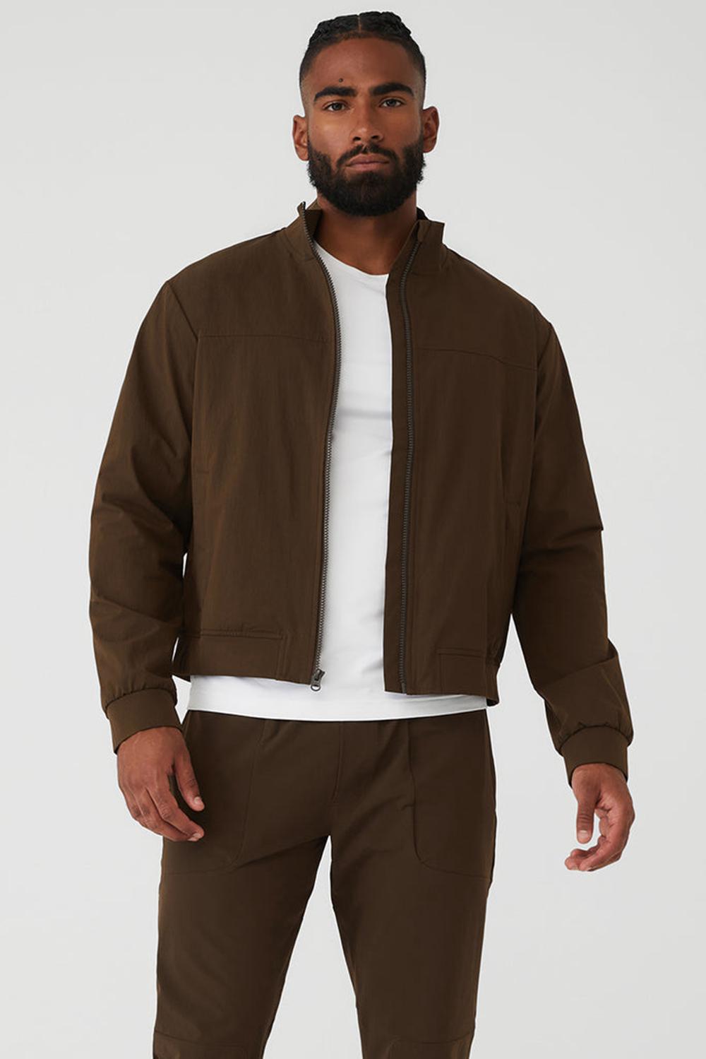 Alo Yoga Co-Op Bomber Uomo Giacca Bomber Espresso | Italia  FWX-105638