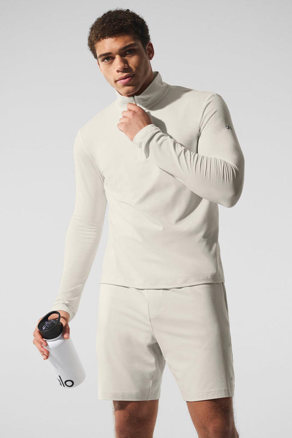 Alo Yoga Conquer 1/4 Zip Reform Uomo Maniche Lunghe Bone | Italia  TAO-967130