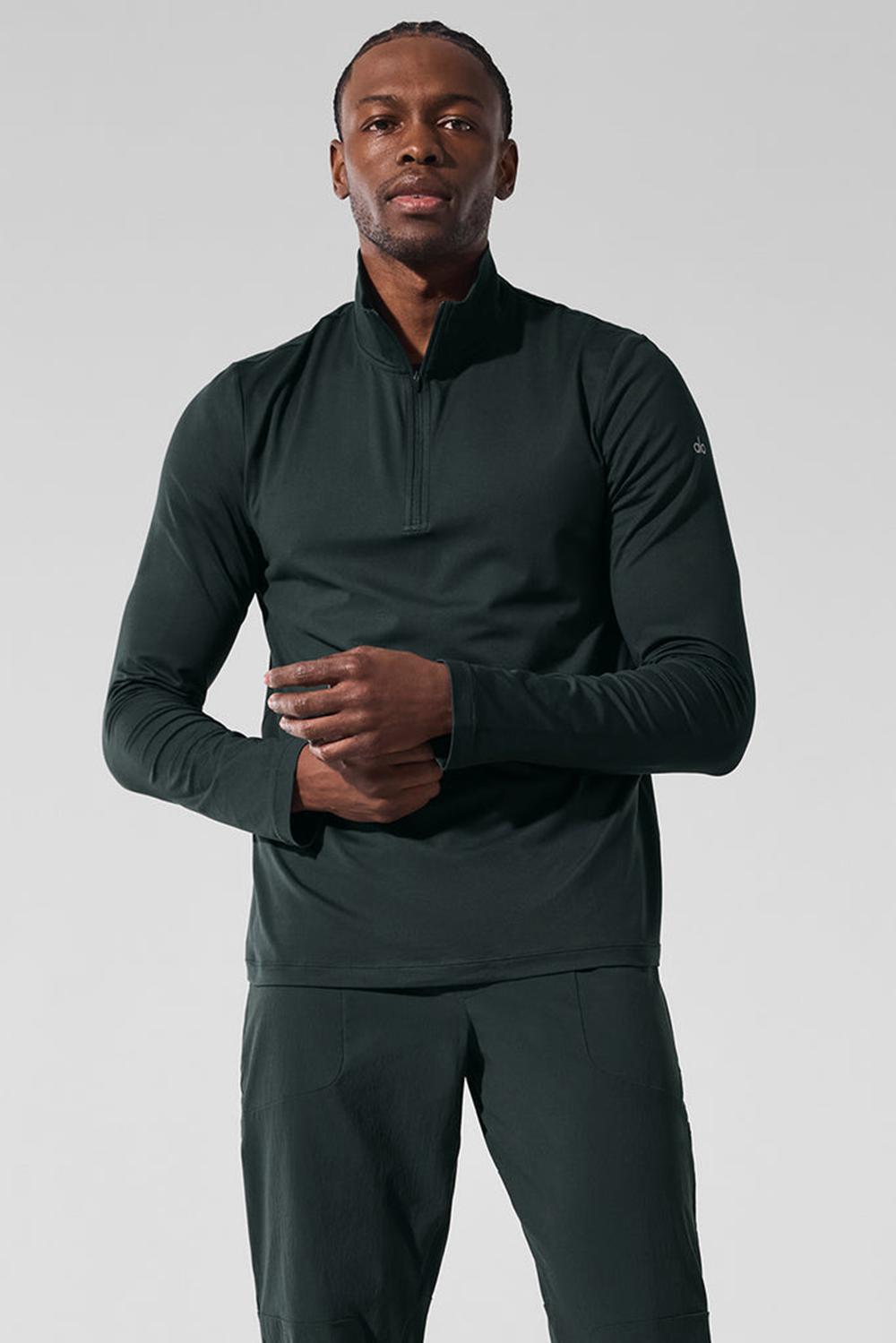 Alo Yoga Conquer 1/4 Zip Reform Uomo Maniche Lunghe Verdi | Italia  SBG-950127