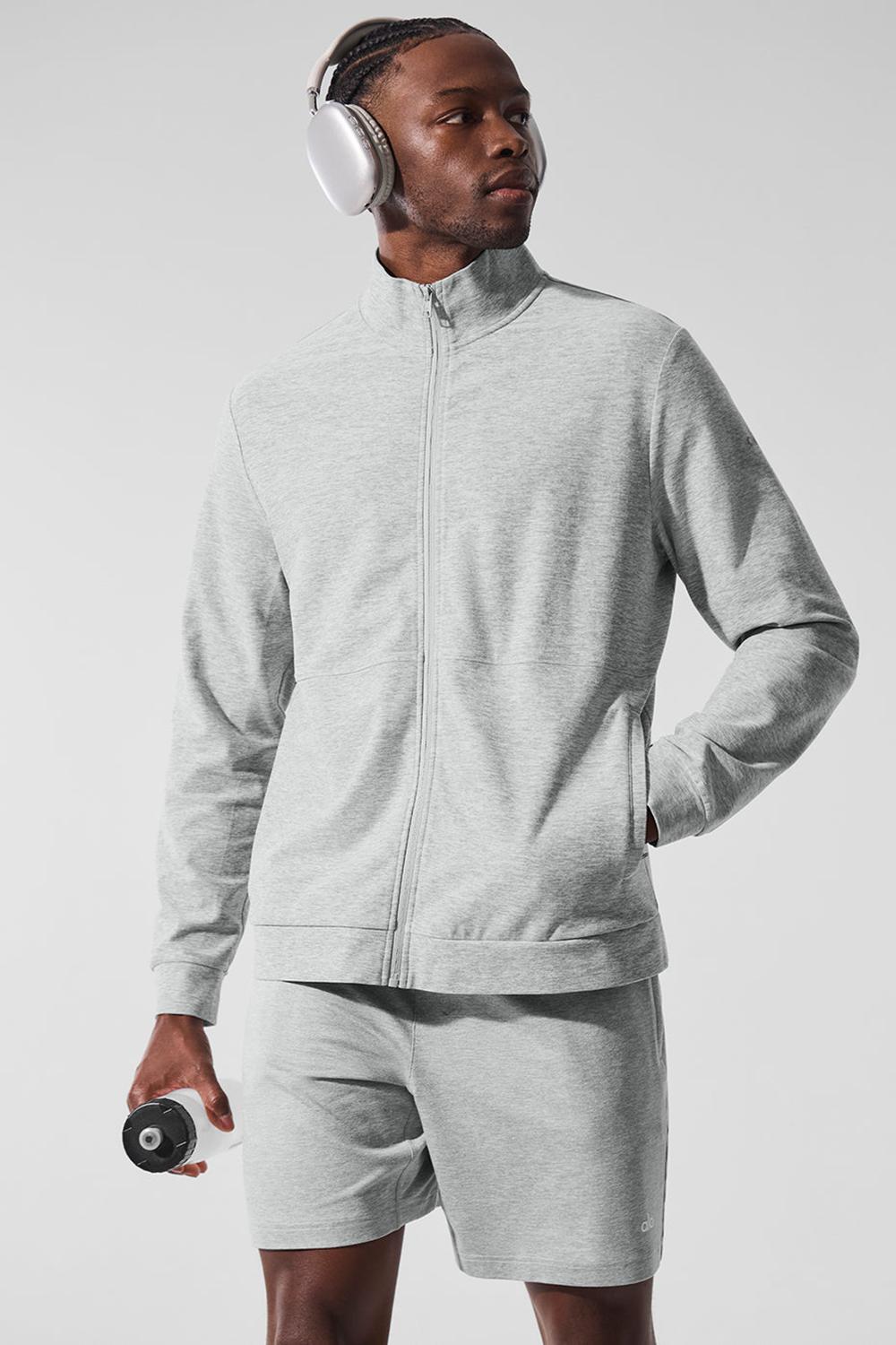 Alo Yoga Conquer Max Mock Neck Full Zip Uomo Giacca Grigie | Italia  LPW-802691