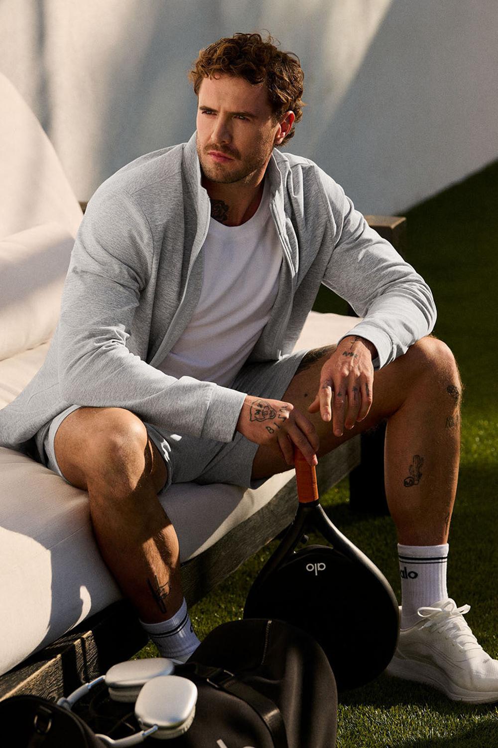 Alo Yoga Conquer Max Mock Neck Full Zip Uomo Giacca Grigie | Italia  LPW-802691