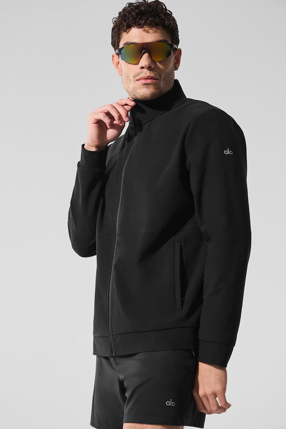 Alo Yoga Conquer Max Mock Neck Full Zip Uomo Giacca Nere | Italia  THE-720481
