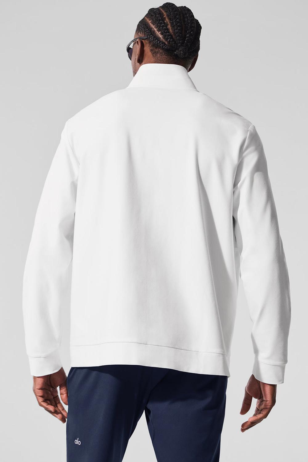 Alo Yoga Conquer Max Mock Neck Full Zip Uomo Giacca Bianche | Italia  CZI-840617