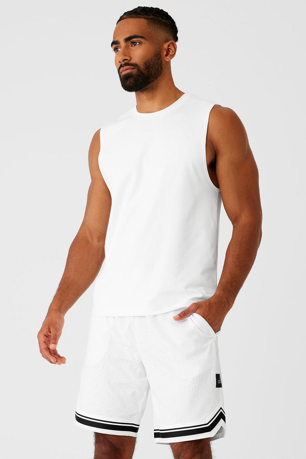 Alo Yoga Conquer Muscle Uomo Tank Bianche | Italia  YJG-845297