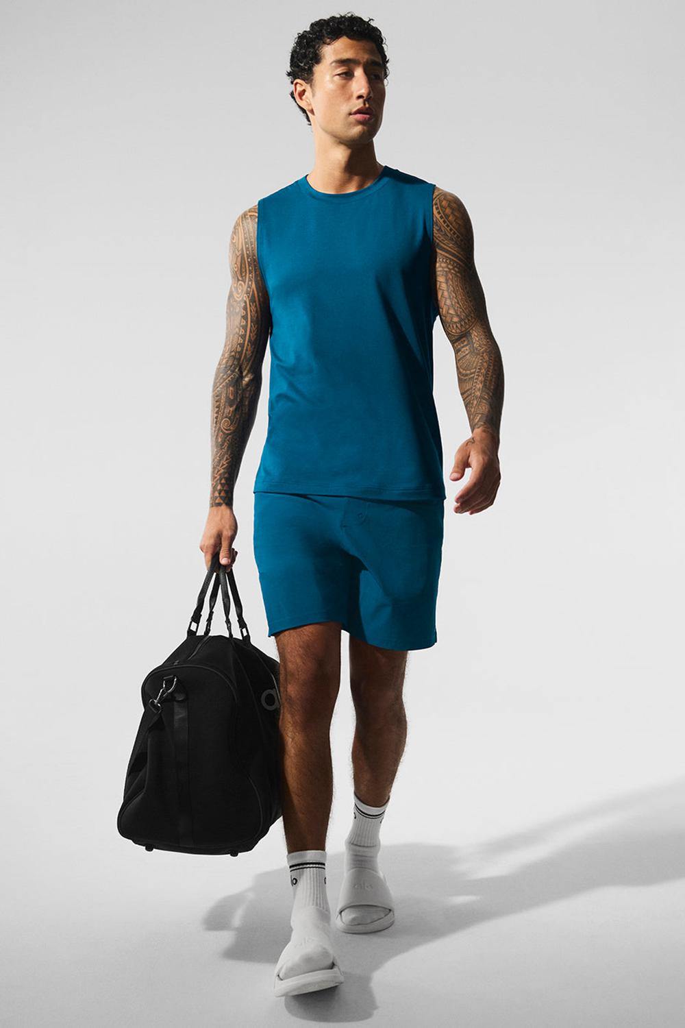 Alo Yoga Conquer Muscle Uomo Tank Blu | Italia  JBZ-823504