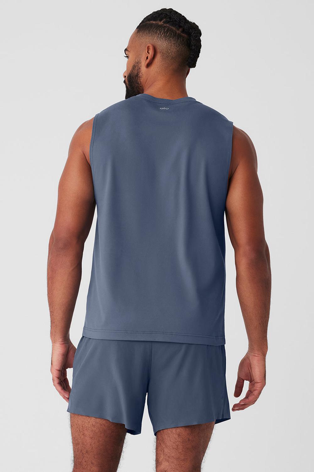 Alo Yoga Conquer Muscle Uomo Tank Bluestone | Italia  LJV-573416