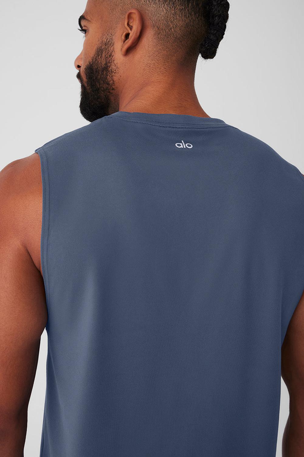 Alo Yoga Conquer Muscle Uomo Tank Bluestone | Italia  LJV-573416