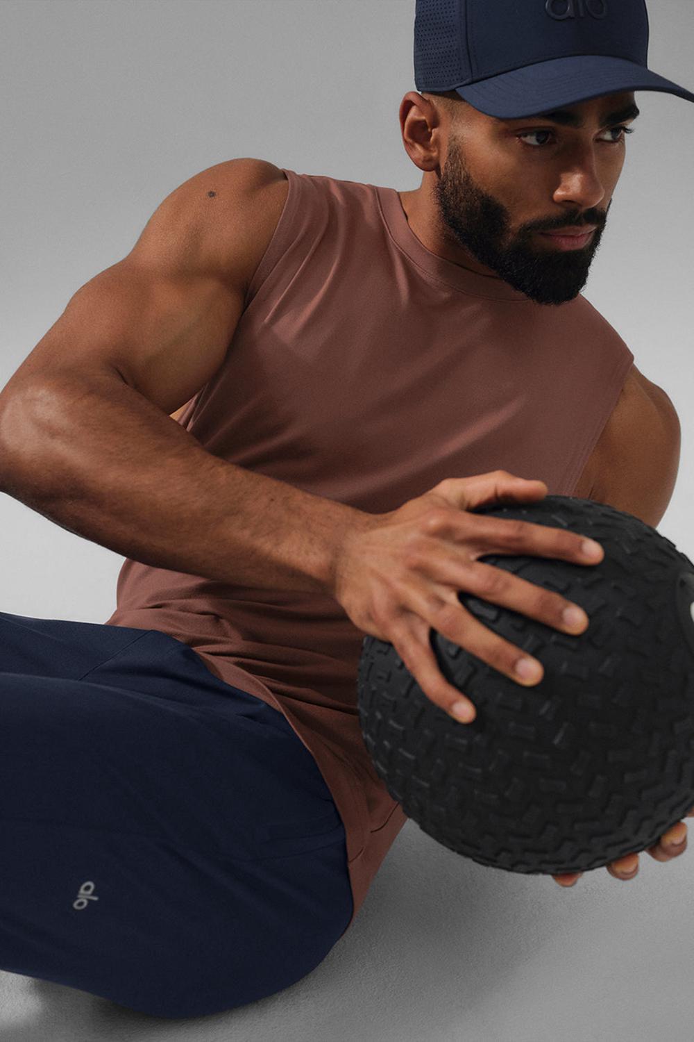 Alo Yoga Conquer Muscle Uomo Tank Chestnut | Italia  ORU-732046