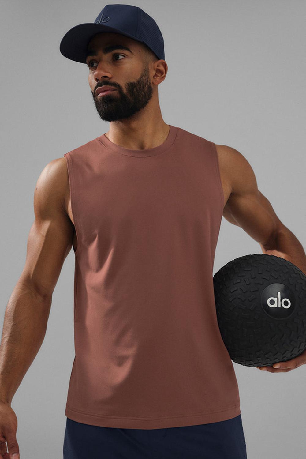 Alo Yoga Conquer Muscle Uomo Tank Chestnut | Italia  ORU-732046