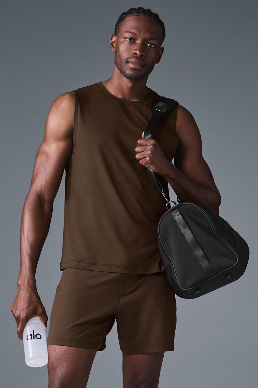 Alo Yoga Conquer Muscle Uomo Tank Espresso | Italia  YGC-857623