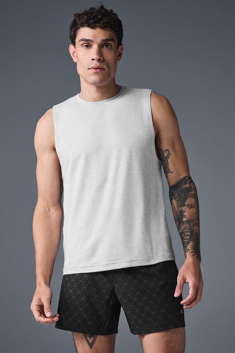 Alo Yoga Conquer Muscle Uomo Tank Grigie | Italia  MZV-420653
