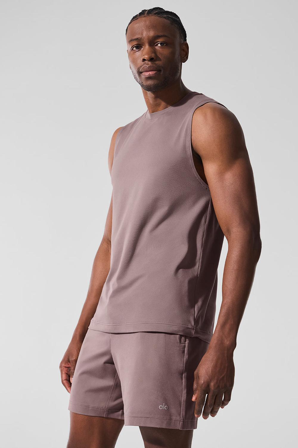 Alo Yoga Conquer Muscle Uomo Tank Mushroom | Italia  YWX-835472