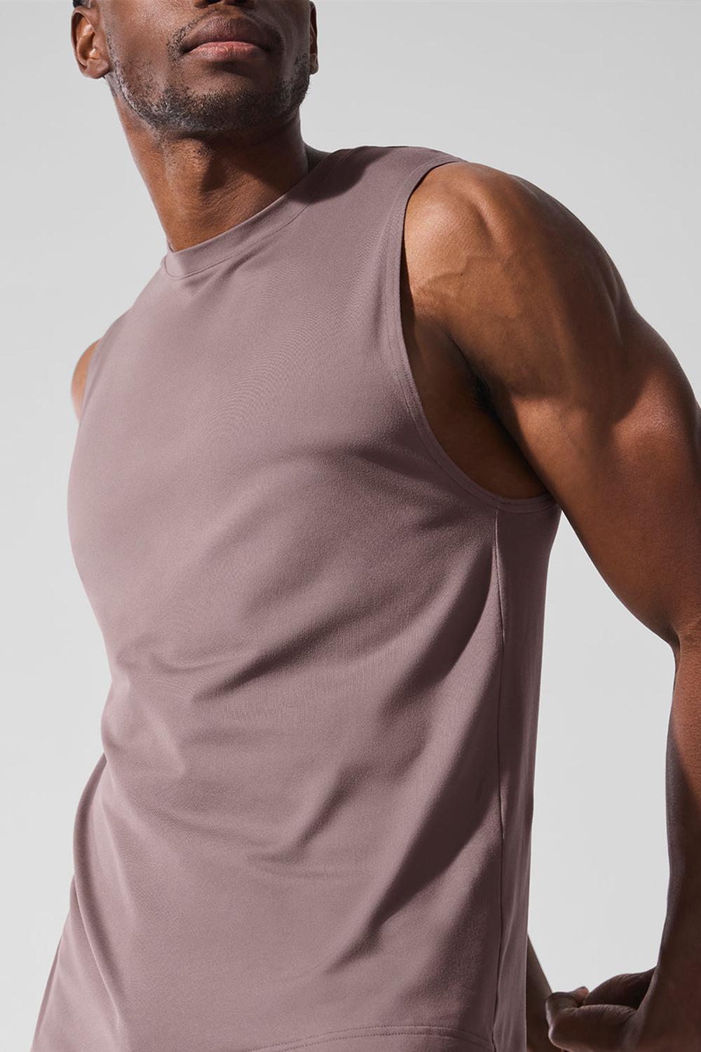 Alo Yoga Conquer Muscle Uomo Tank Mushroom | Italia  YWX-835472
