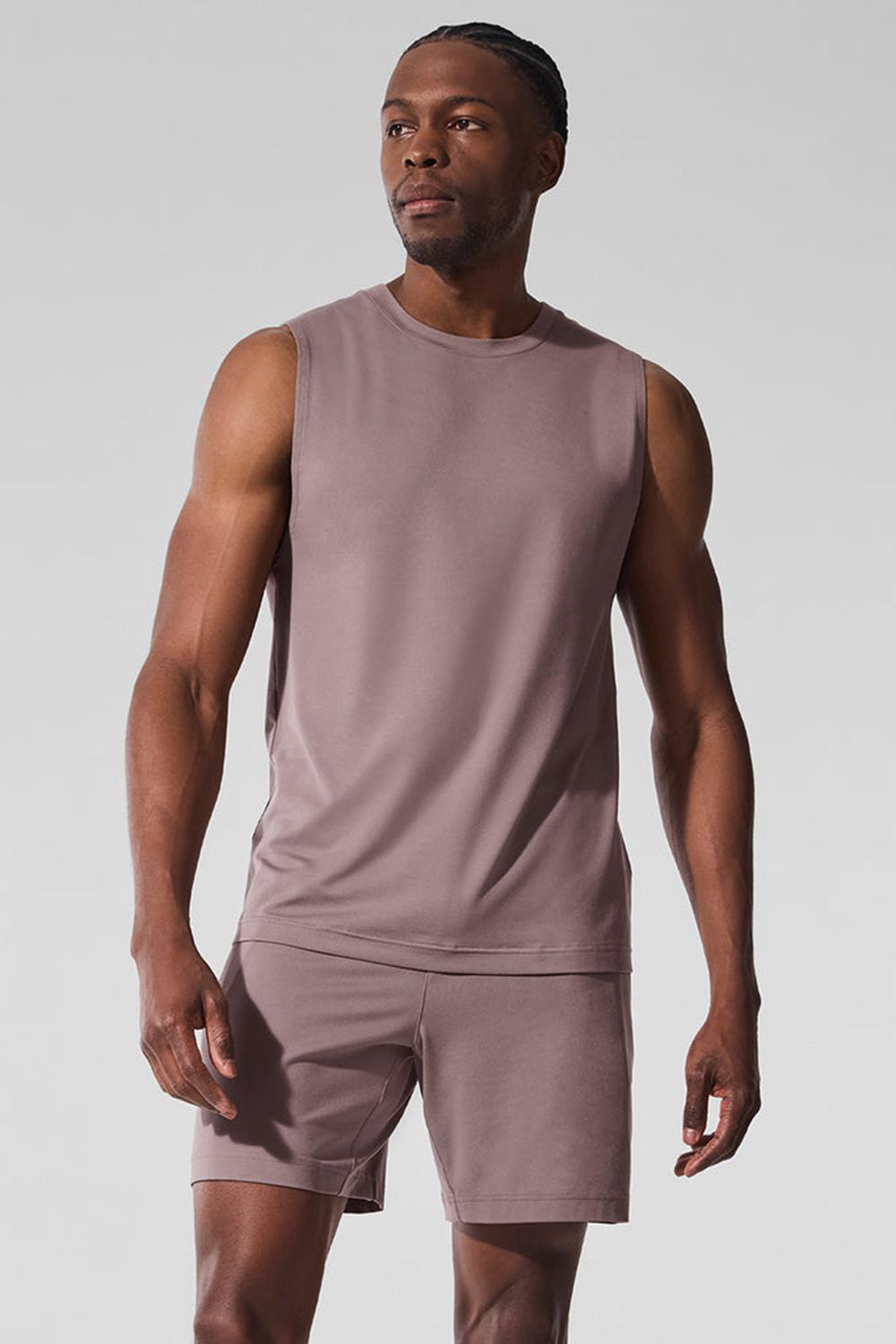 Alo Yoga Conquer Muscle Uomo Tank Mushroom | Italia  YWX-835472
