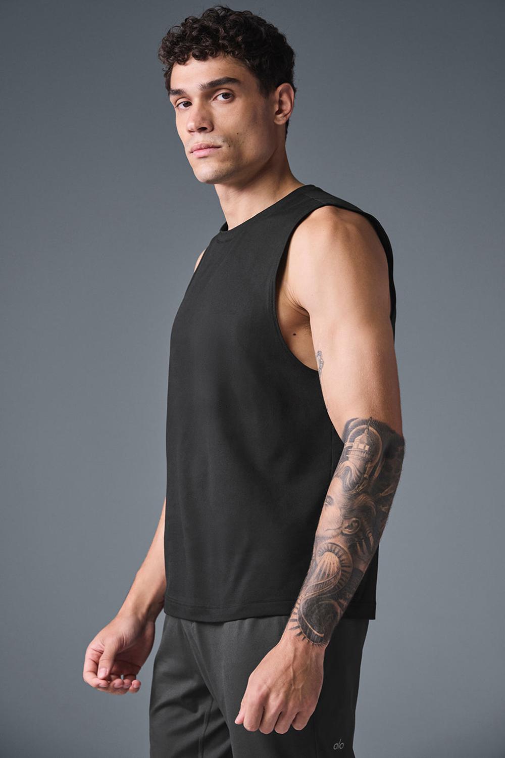 Alo Yoga Conquer Muscle Uomo Tank Nere | Italia  HIC-273518