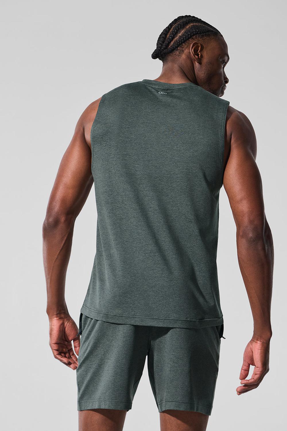 Alo Yoga Conquer Muscle Uomo Tank Verdi | Italia  VQD-012389