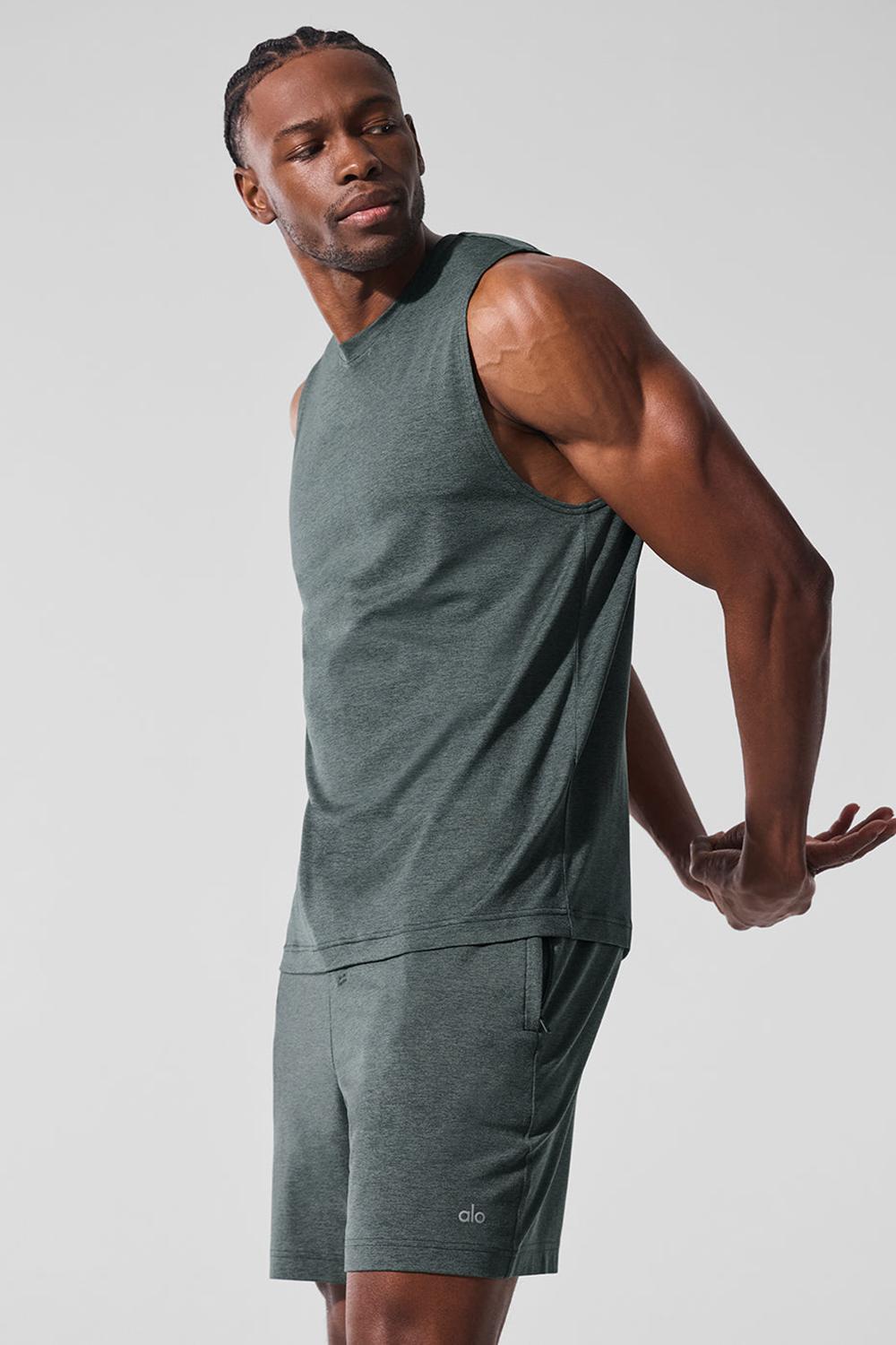 Alo Yoga Conquer Muscle Uomo Tank Verdi | Italia  VQD-012389
