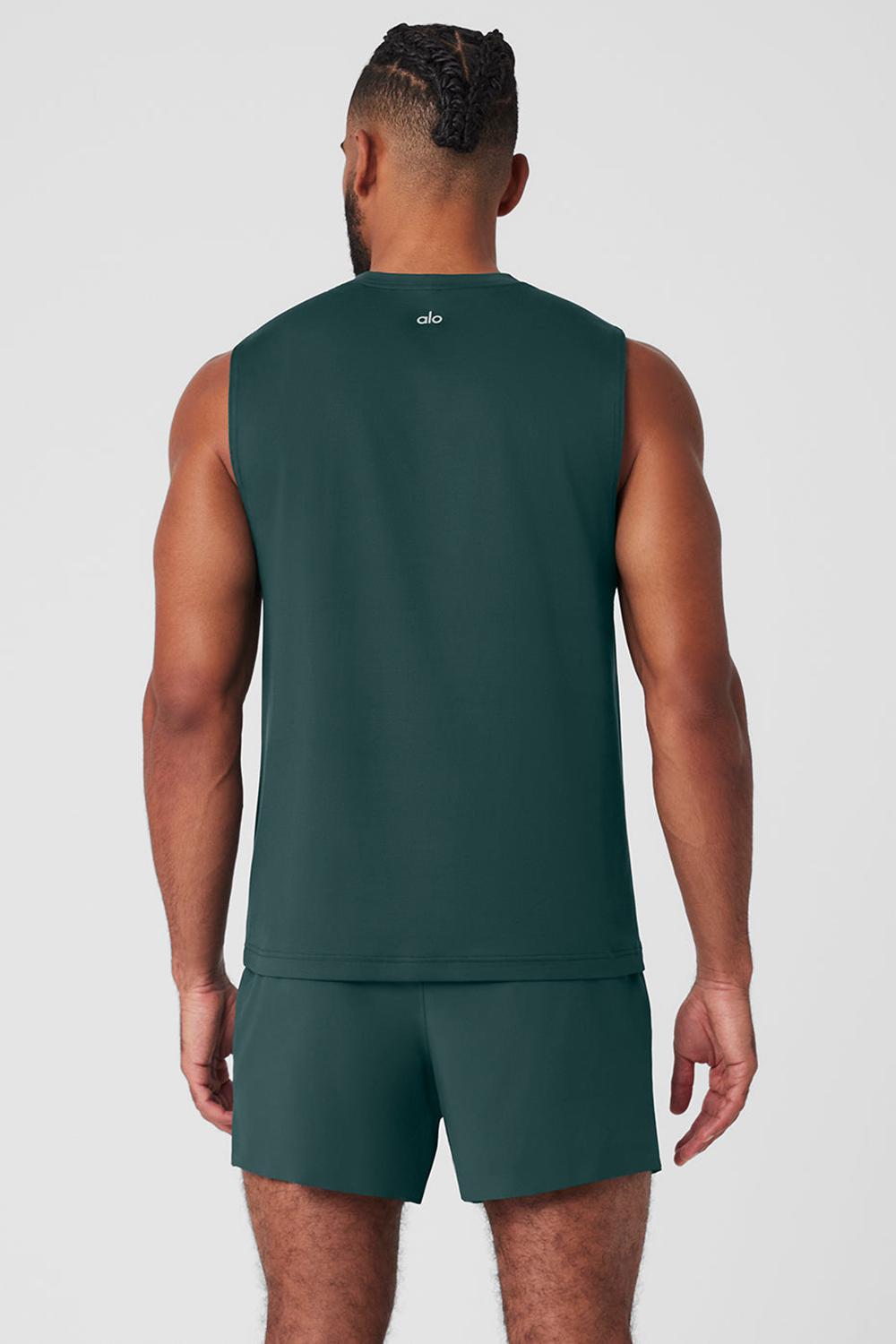 Alo Yoga Conquer Muscle Uomo Tank Verdi | Italia  IOB-431526