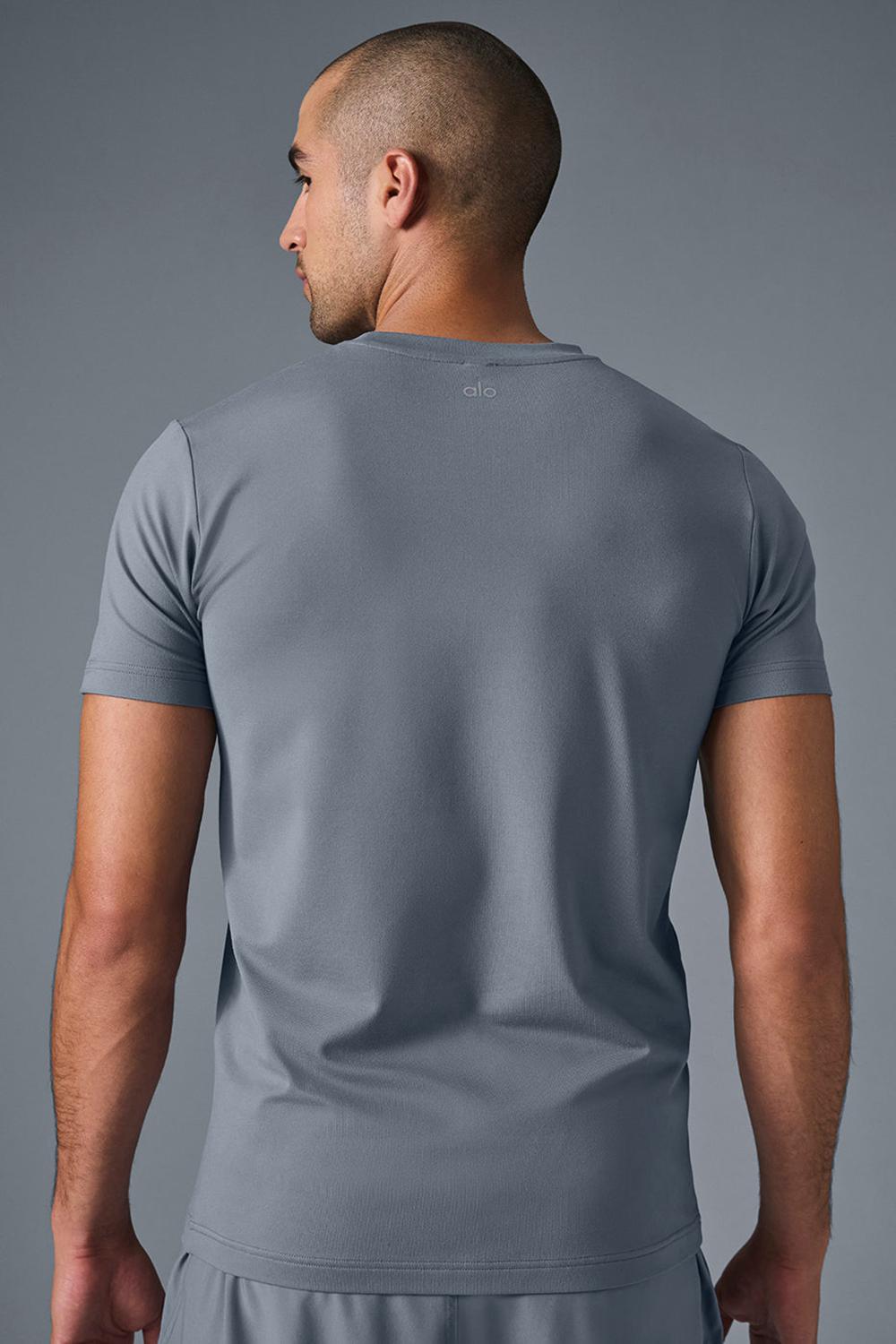 Alo Yoga Conquer Reform Crewneck Sleeve Uomo Short Sleeve Grigie | Italia  PIE-270463