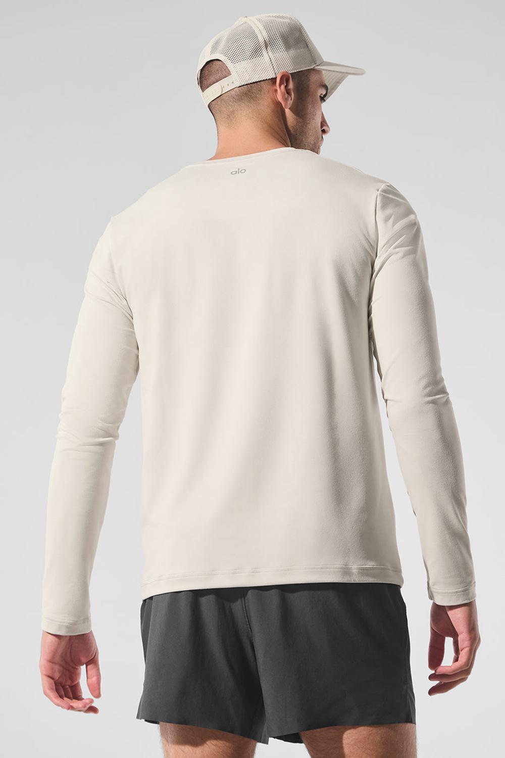 Alo Yoga Conquer Reform Crewneck Uomo Maniche Lunghe Bone | Italia  KQN-351689