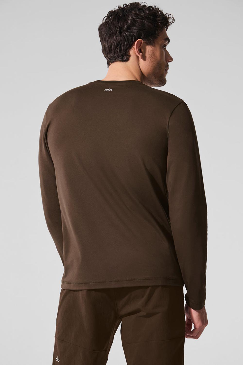 Alo Yoga Conquer Reform Crewneck Uomo Maniche Lunghe Espresso | Italia  KVS-471352