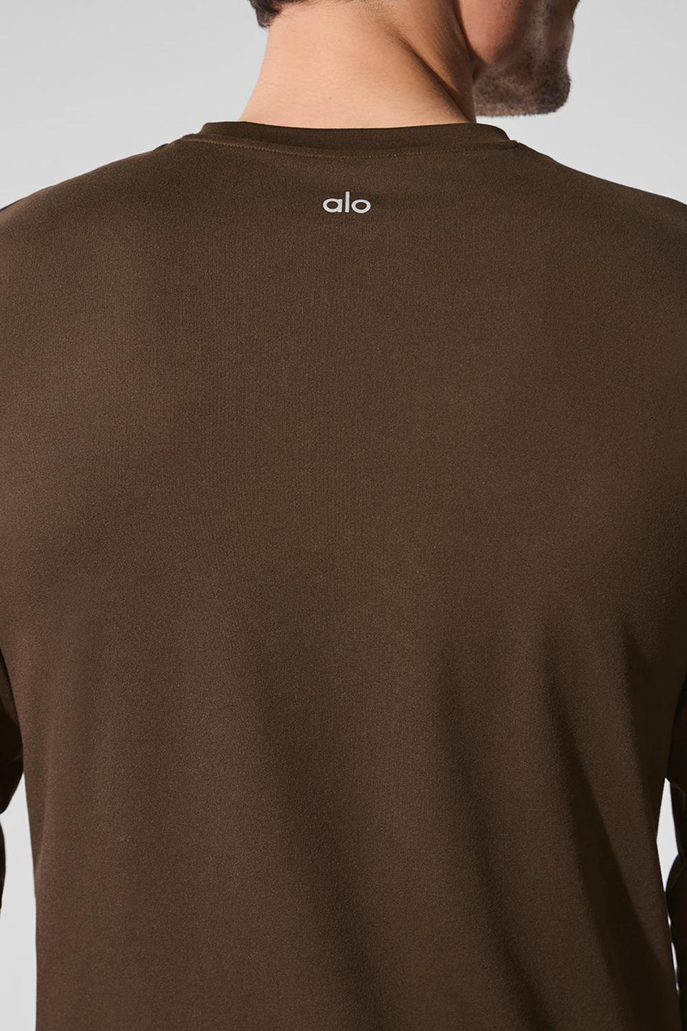 Alo Yoga Conquer Reform Crewneck Uomo Maniche Lunghe Espresso | Italia  KVS-471352
